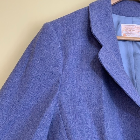 Pendleton | Vintage 100% Wool Tweed Lavender Pure Virgin Wool Blazer Jacket S/M - Picture 9 of 17